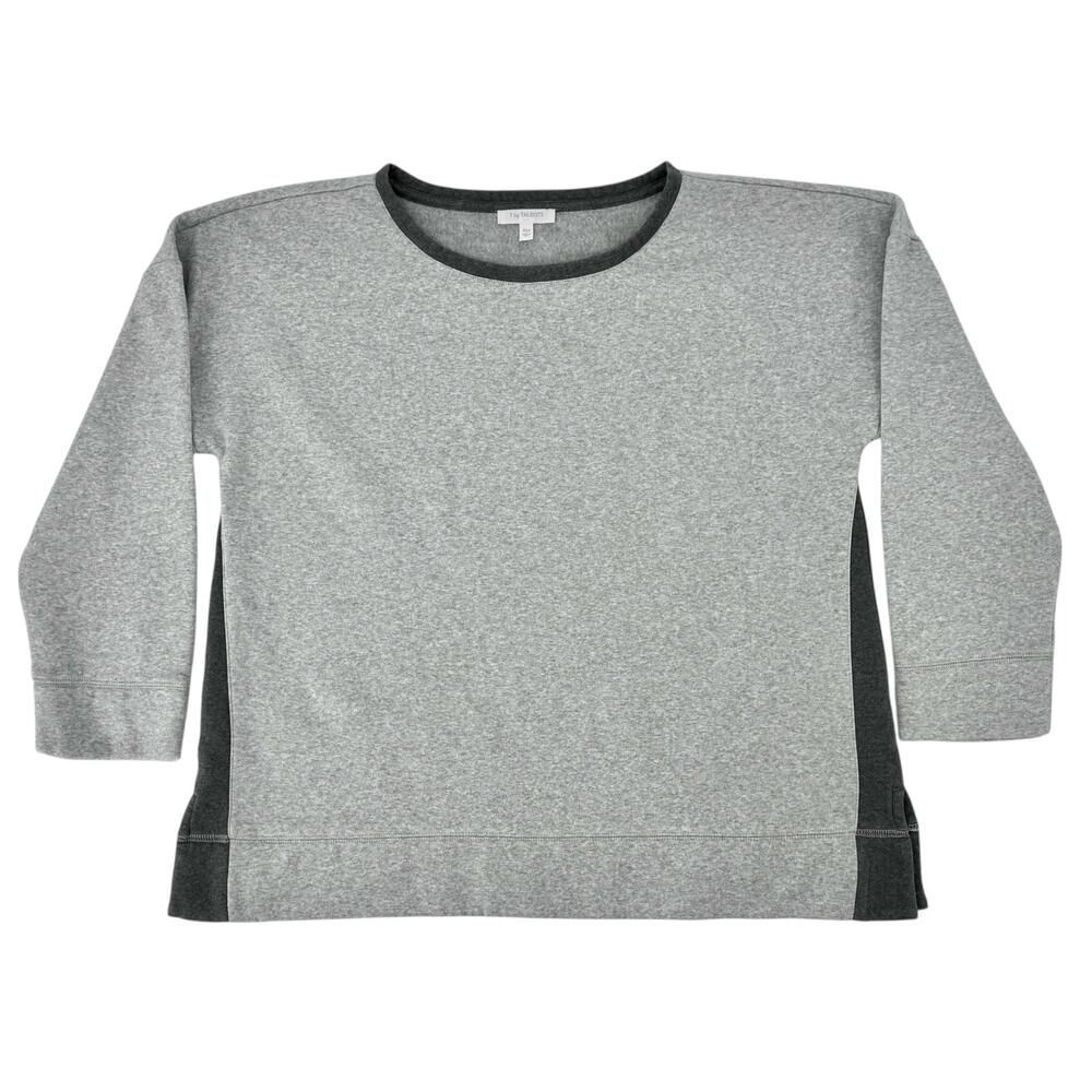 T by Talbots Brushed Fleece Crewneck Pullover Sweatshirt Heather Gray XLP NWOT